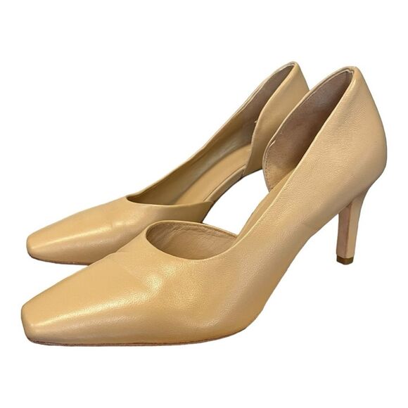 VINCE | Nude Tiana Point Toe Leather Pumps 7 - Picture 4 of 11